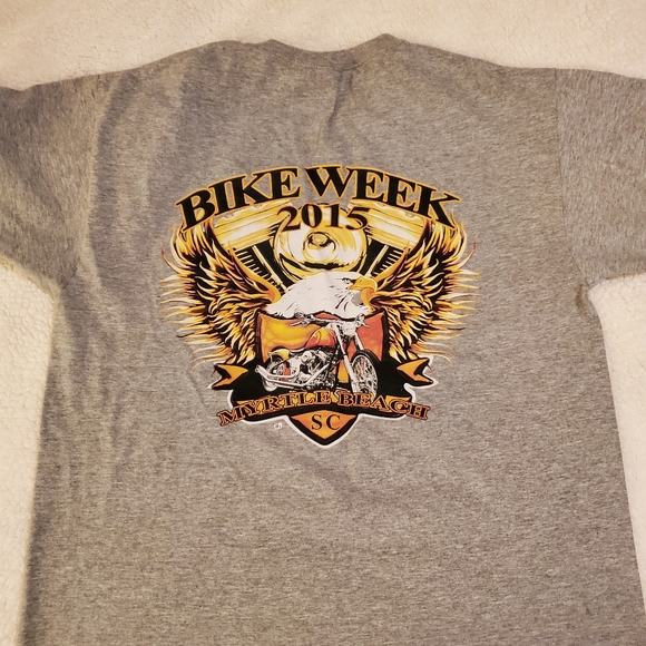 2015 Myrtle Beach Bike Week gray t-shirt. Size Large - Picture 5 of 5